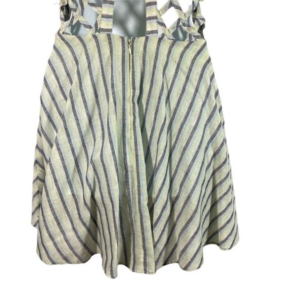 New DV By Dolce Vita Medium Dress Fit N Flare Striped Sleeveless‎ Cutout Back - Picture 7 of 10